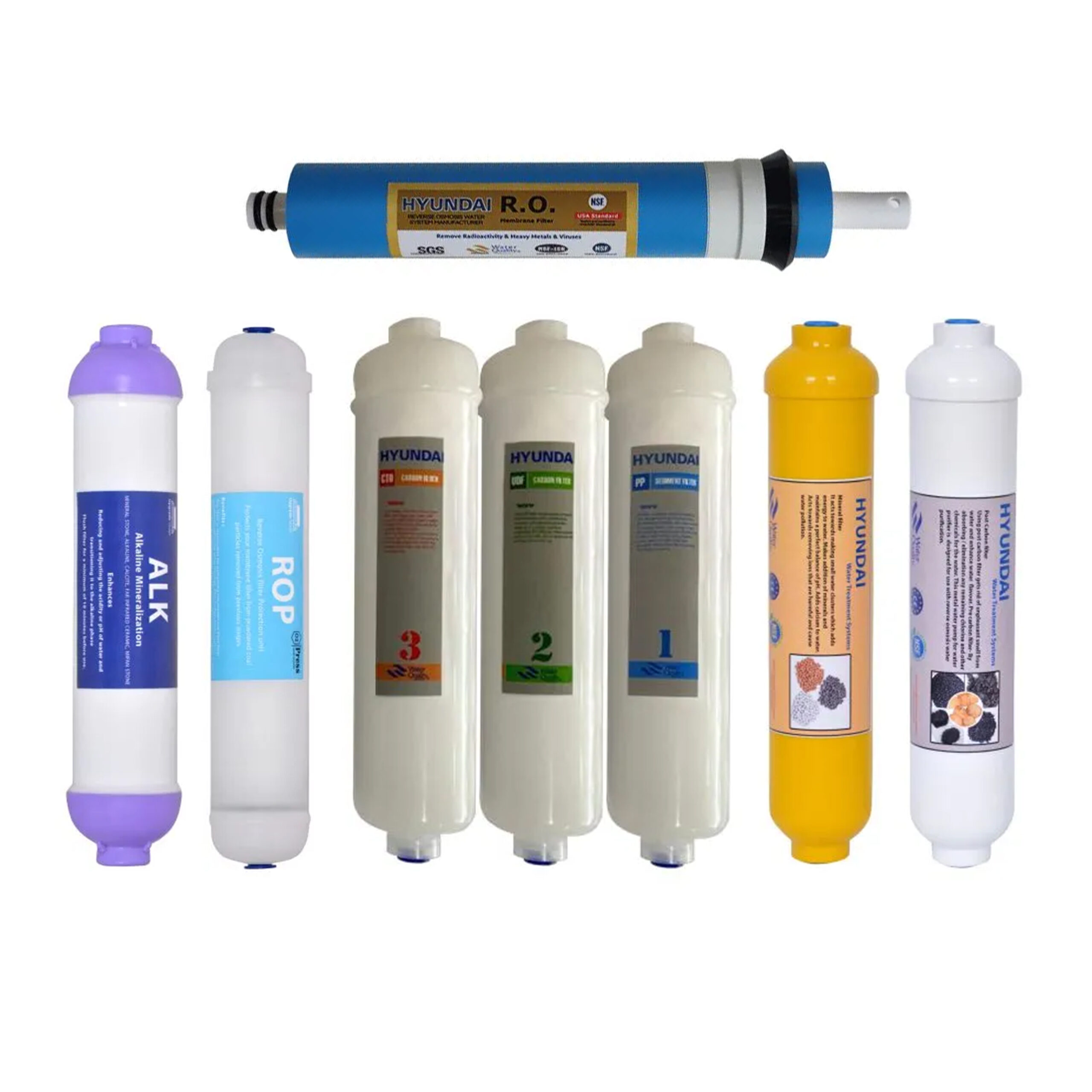 پک تعویض فیلتر  دوره ای هیوندای مدل HU-inline-08 تعداد 8 عددی